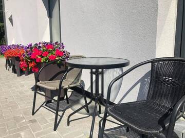 Фото номера Двухместный номер с 1 кроватью и террасой Гостевой дом Izabelės apartamentai г. Паланга 7